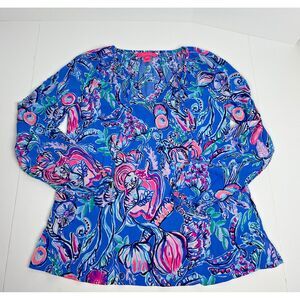 Lilly Pulitzer Willa Top in Back‎ to Our Roots Size XXS EUC Multicolor No Fading